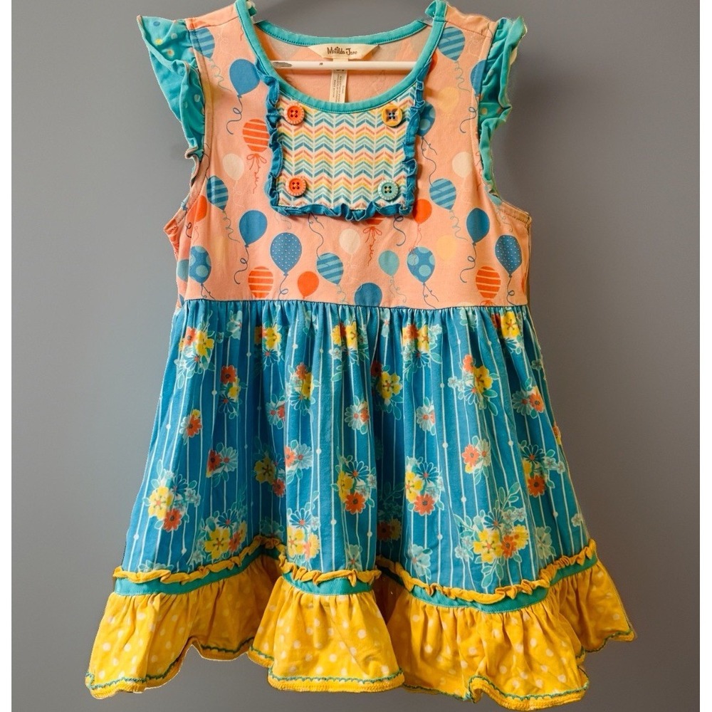 Matilda Jane Girls Balloon Floral Tunic Top Size 10 Ruffle Twirl 31142T